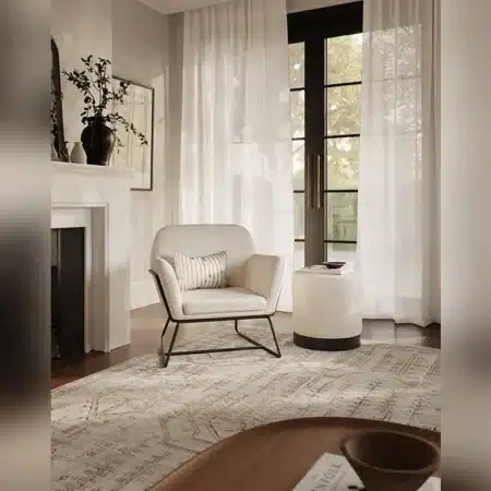 LPD Charles Armchair Ivory Boucle (5)