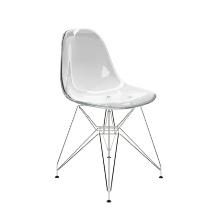 LPD Dining Chair Clear-Chrome