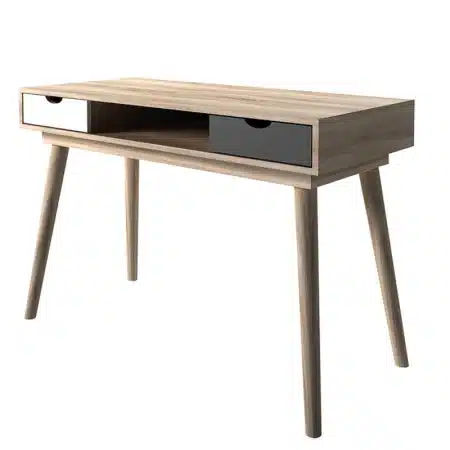 LPD Scandi Desk Oak With Grey And White Drawers