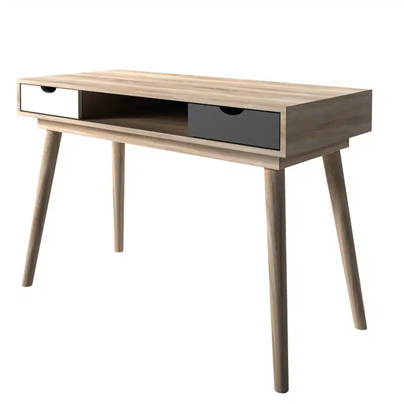 LPD Scandi Desk Oak With Grey And White Drawers LPD Scandi Desk Oak With Grey And White Drawers