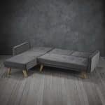 Kitson Corner Sofa Bed Silver Grey Velvet LifeStyle