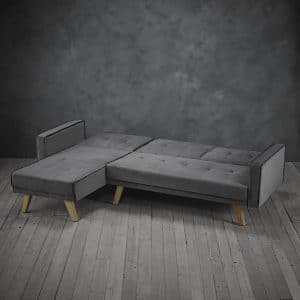 Main page 42 Kitson Corner Sofa Bed Silver Grey Velvet LifeStyle