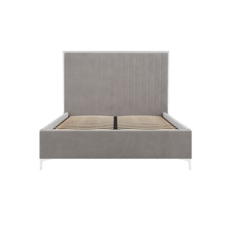 LPD Berkeley Mink Grey Velvet Double Bed Frame 1