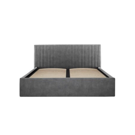 LPD Berlin Silver Velvet King Size Bed Frame 1