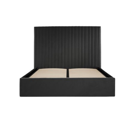 LPD Berlin Tall Black Velvet Double Bed Frame 1