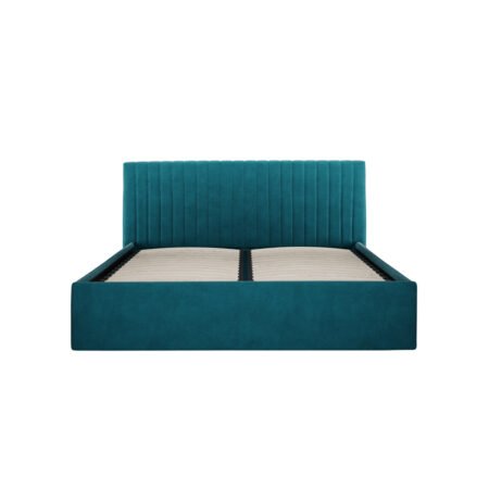 LPD Berlin Teal Velvet King Size Bed Frame 1