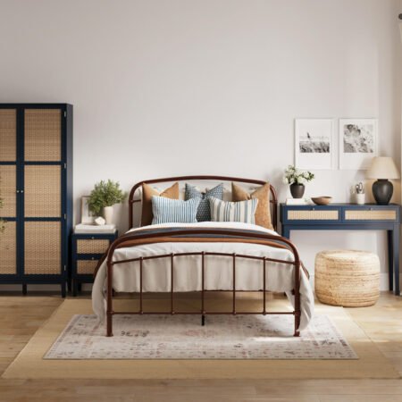 LPD Halston Copper Metal Double Bed Frame Lifestyle