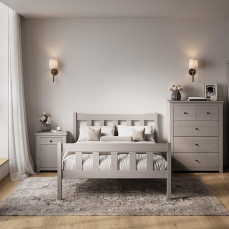 LPD Havana Grey Solid Pine Double Bed Frame Lifestyle