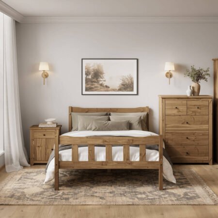 LPD Havana Pine Aztec Wax Double Bed Frame Lifestyle