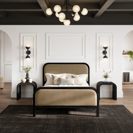 LPD Ines Mole Velvet Double Bed Frame Lifestyle