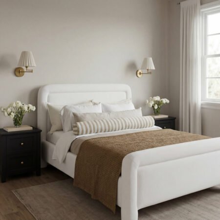 LPD Leonnie Ghost Upholstered Double Bed Frame LifeStyle