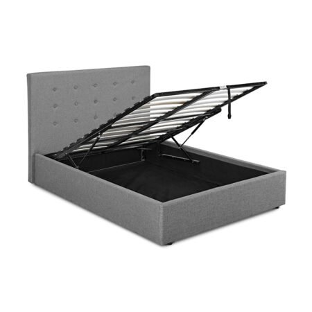 LPD Lucca Plus Grey Linen Double Bed Frame 1