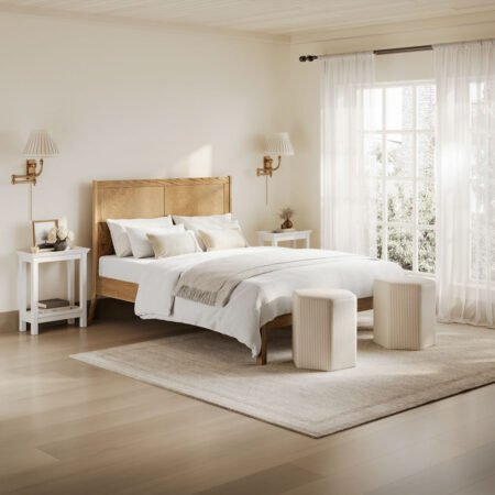 LPD Palms Smoked Wooden Double Bed Frame Lifestyle