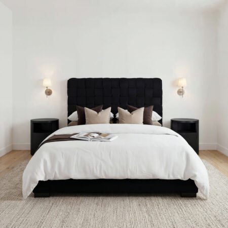 LPD Pasadena Black Velvet Double Bed Frame Lifestyle