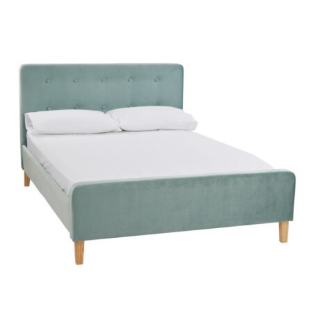 LPD Pierre Aqua Velvet Double Bed Frame 1