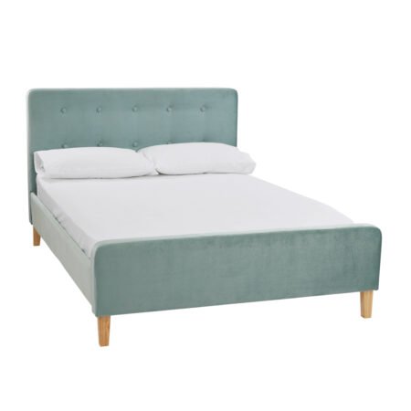 LPD Pierre Aqua Velvet King Size Bed Frame 1