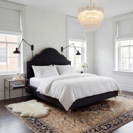 LPD Quince Onyx Velvet Double Bed Frame LifeStyle