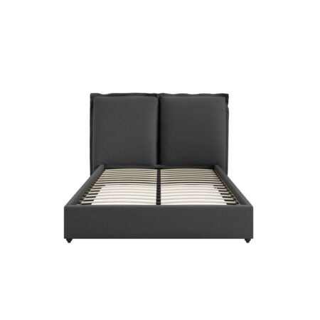 LPD Sunday Deep Grey Linen Double Bed Frame 1