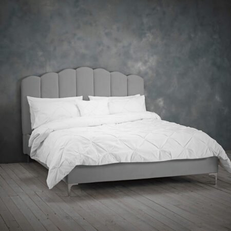 LPD Willow Silver Velvet King Size Bed Frame 1