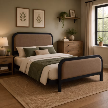 LPD Ines Mole Velvet King Size Bed Frame lifestyle