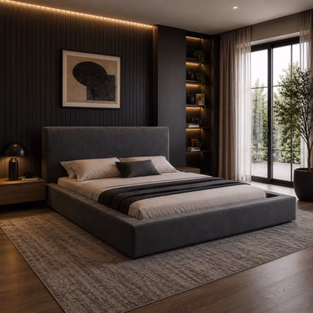 LPD Soho Dapple Grey Velvet King Size Bed Frame lifestyle