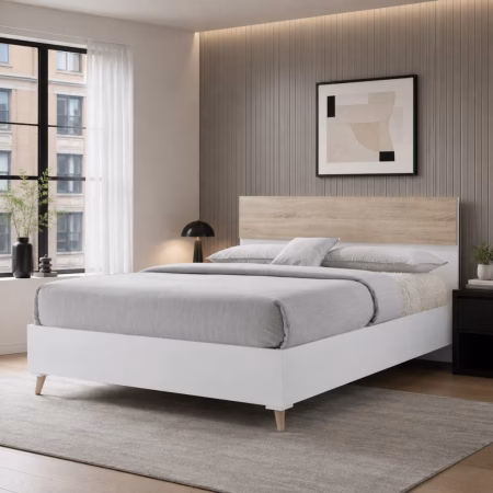 LPD Stockholm White Oak King Size Bed Frame Lifestyle