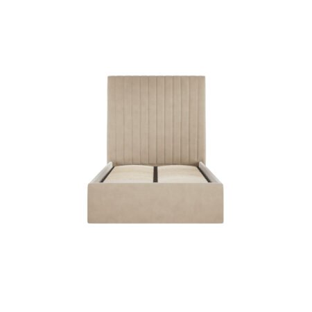 LPD Berlin Tall Beige Velvet Single Bed Frame 1