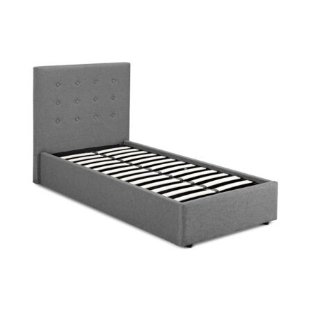 LPD Lucca Grey Linen Single Bed Frame 1