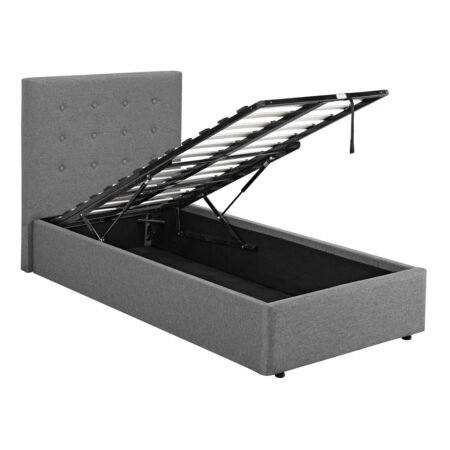 LPD Lucca Plus Grey Linen Single Bed Frame 1