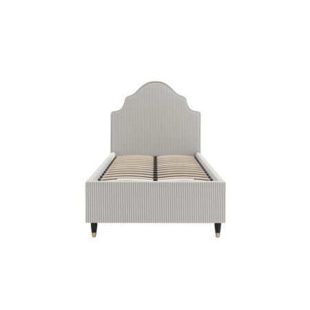 LPD Monterey Grey Thin Stripe Linen Single Bed Frame 1