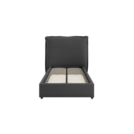 LPD Sunday Deep Grey Linen Single Bed Frame 1