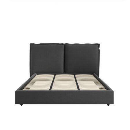 LPD Sunday Deep Grey Linen Super King Size Bed Frame 1