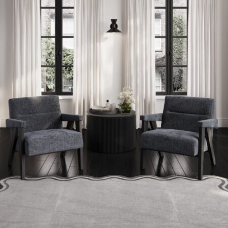 LPD Abel Coal Velvet Tweed Accent Chair lifestyle