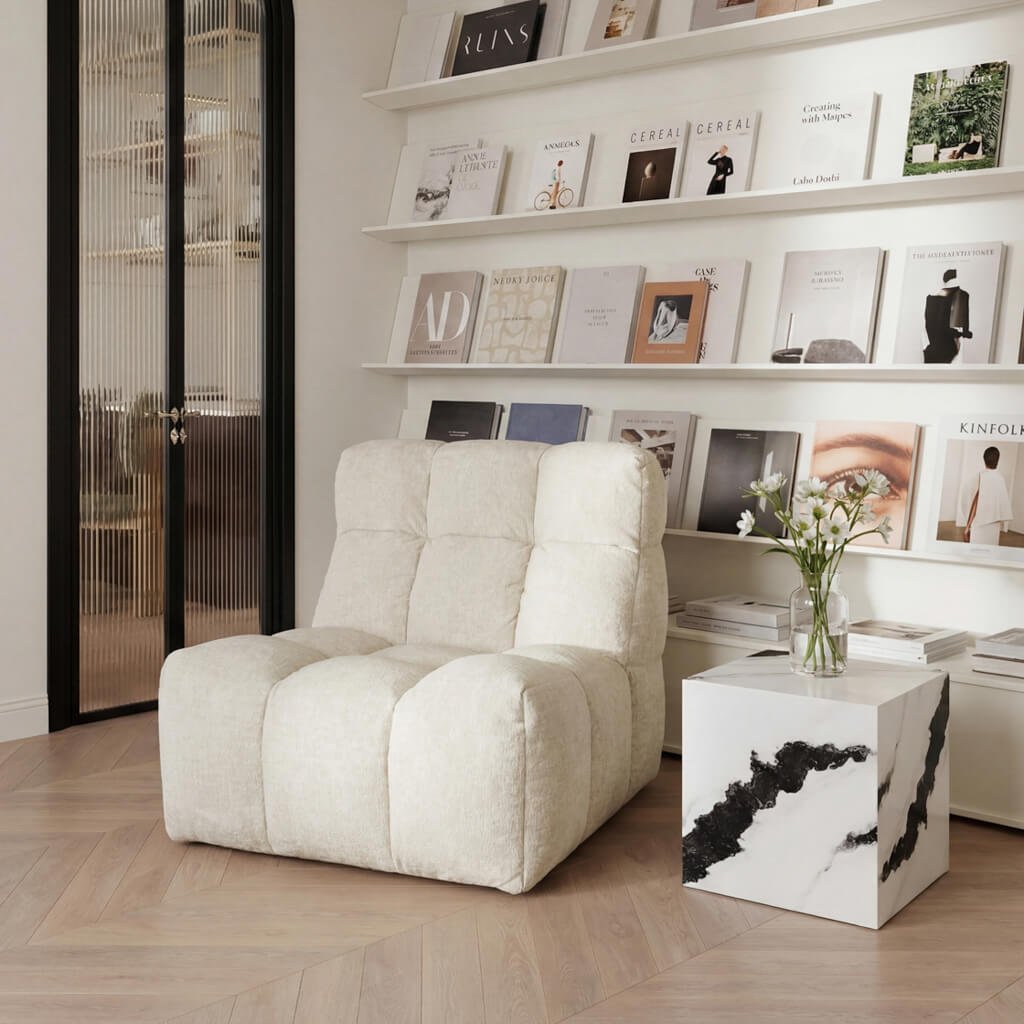 LPD Ace Ivory Swivel Accent Chair 1 LPD Ace Ivory Swivel Accent Chair lifestyle