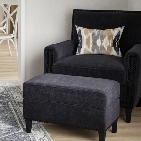 LPD Atticus Anthracite Linen Blend Accent Chair lifestyle