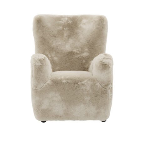LPD Bear Coyote Faux Fur Accent Chair