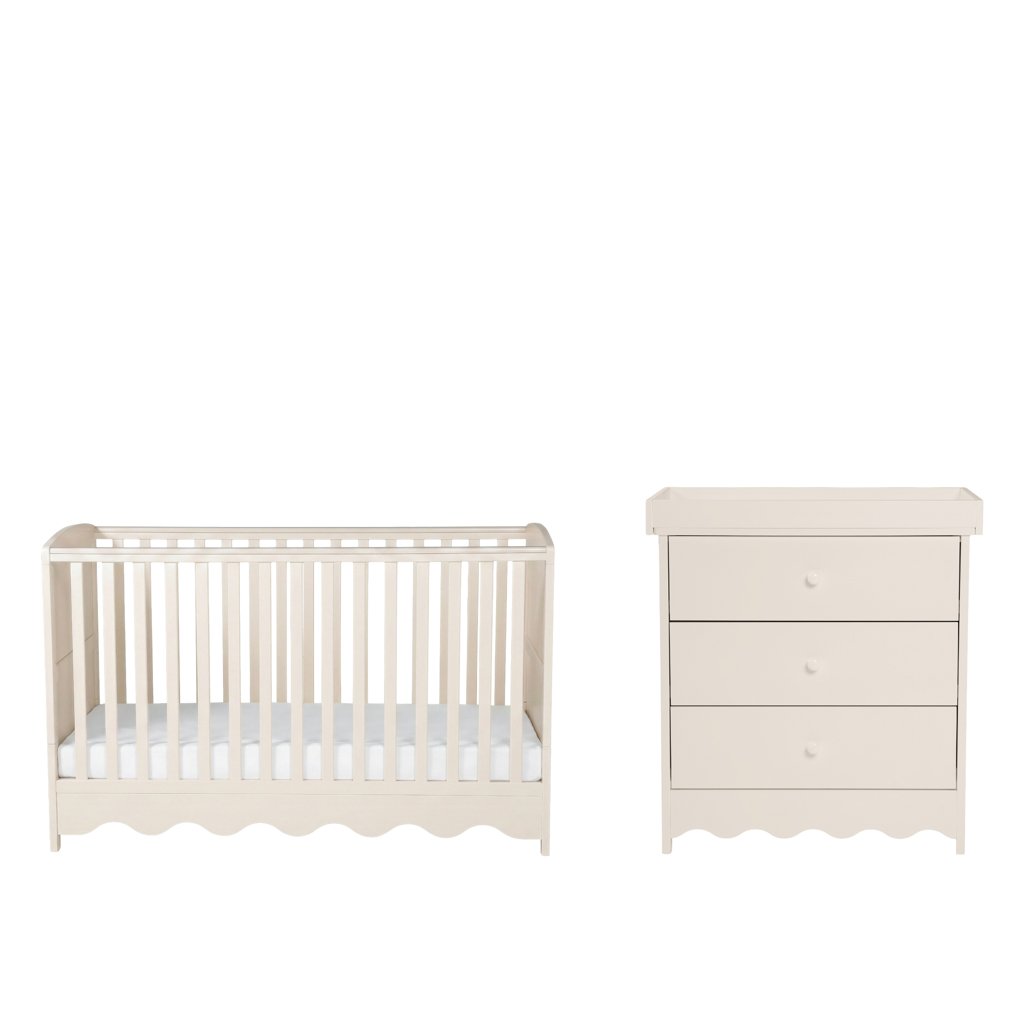 LPD Bebe Dancer 2 Piece Nursery Set – Cot Bed & Changing Unit – Cashmere Cream 2 LPD Bebe Dancer 2 Piece Nursery Set Cashmere Cream
