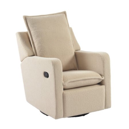 LPD Bebe Nestler Swivel Recliner Nursing Chair Oat Teddy Fabric