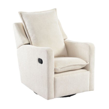 LPD Bebe Nestler Swivel Recliner Nursing Chair Off White Boucle