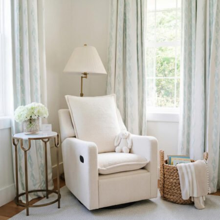 LPD Bebe Nestler Swivel Recliner Nursing Chair Off White Boucle lifestyle