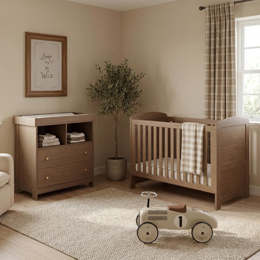 LPD Bebe Seeker 2 Piece Nursery Set – Cot Bed & Changing Unit – Drift Oak 1 LPD Bebe Seeker 2 Piece Nursery Set Drift Oak lifestyle