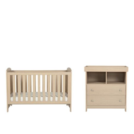 LPD Bebe Seeker 2 Piece Nursery Set Nordic Light Oak