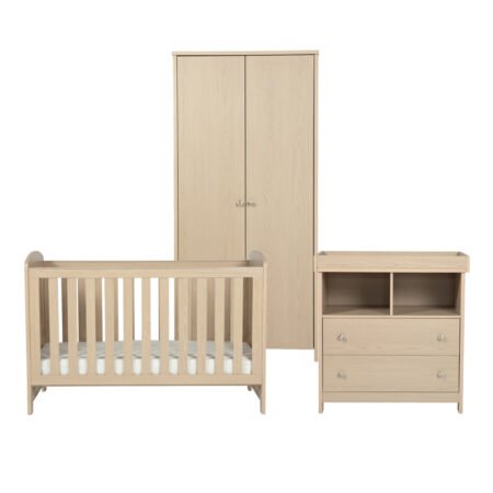 LPD Bebe Seeker 3 Piece Nursery Set Nordic Light Oak