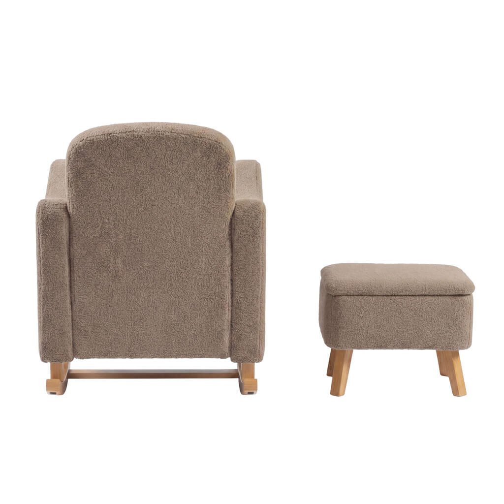 LPD Bebe Soother Rocking Nursing Chair & Footstool – Biscuit Teddy Fabric 5 LPD Bebe Soother Rocking Nursing Chair and Footstool Biscuit Teddy Fabric