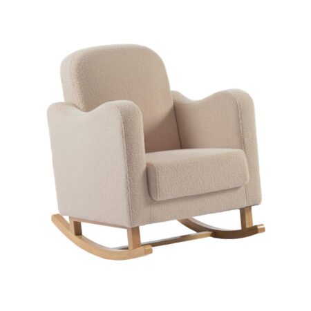 LPD Bebe Soother Rocking Nursing Chair Oat Teddy Fabric