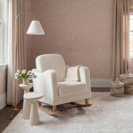 LPD Bebe Soother Rocking Nursing Chair Off White Boucle lifestyle
