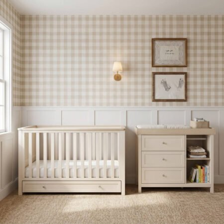 LPD Bebe Wanderer 2 Piece Nursery Set Cashmere Cream and Oak lifestyle