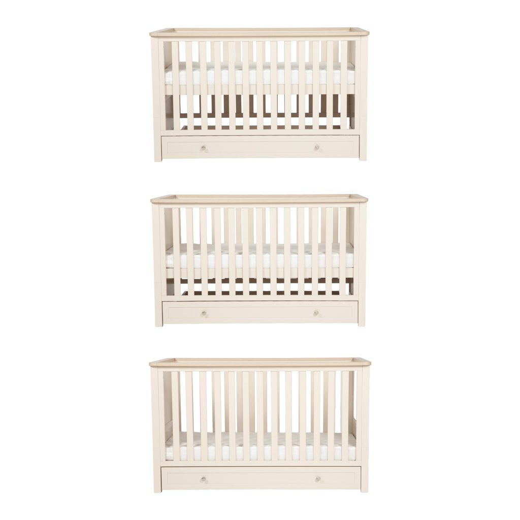 LPD Bebe Wanderer 3 Piece Nursery Set – Cot Bed, Wide Changing Unit & Wardrobe – Cashmere Cream & Oak 3 LPD Bebe Wanderer 3 Piece Nursery Set Cashmere Cream and Oak