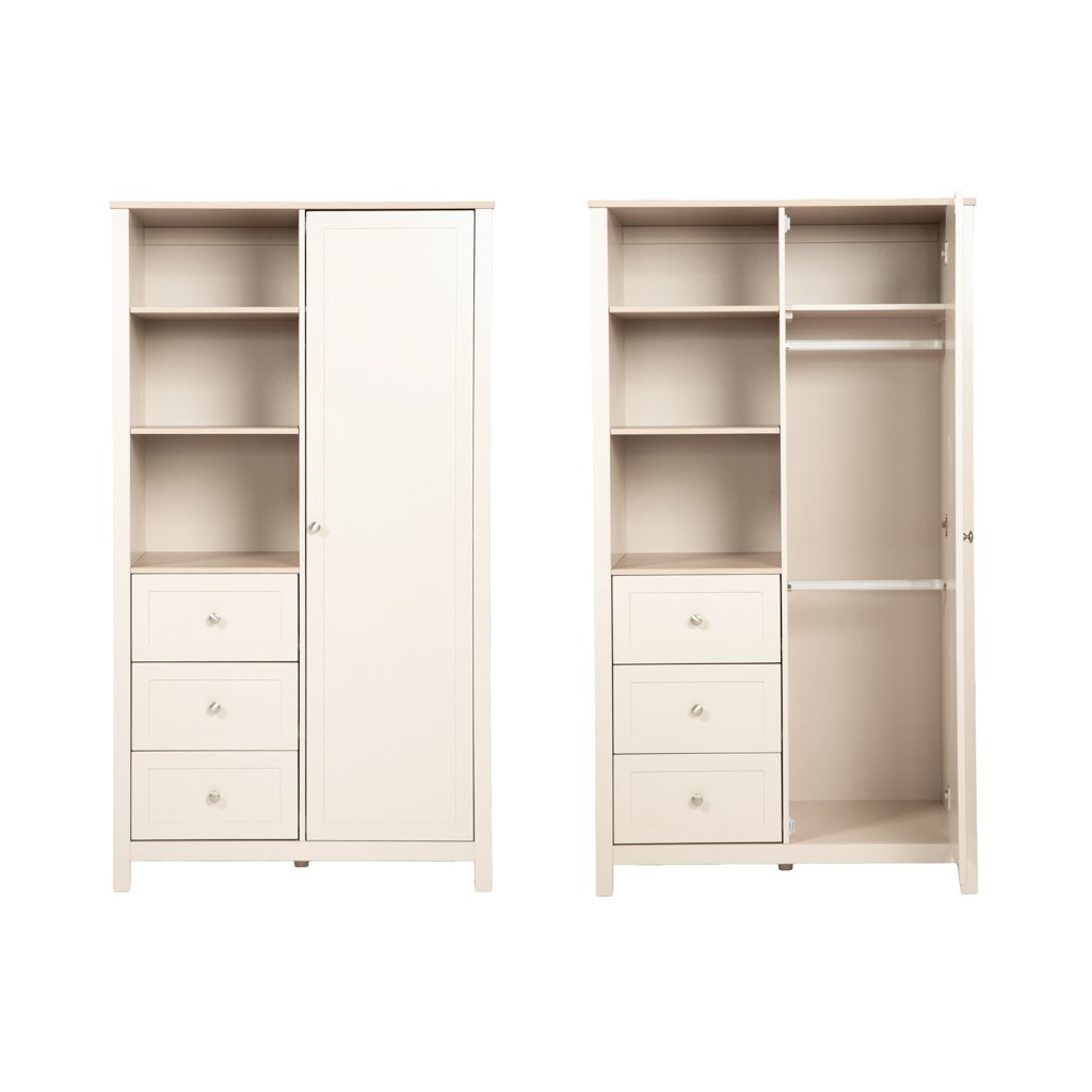LPD Bebe Wanderer 3 Piece Nursery Set – Cot Bed, Wide Changing Unit & Wardrobe – Cashmere Cream & Oak 6 LPD Bebe Wanderer 3 Piece Nursery Set Cashmere Cream and Oak