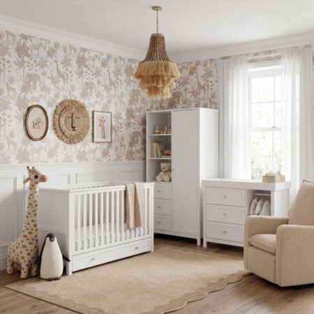 LPD Bebe Wanderer 3 Piece Nursery Set White lifestyle